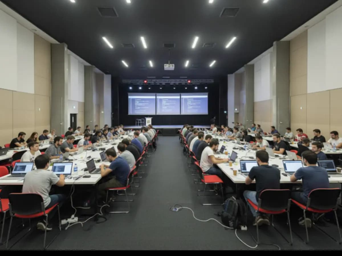 Participantes trabajando en sus portátiles durante una sesión